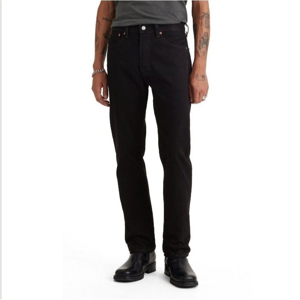 Levi's 501 Original Fit Jeans Mens 35x32 Black Straight Leg